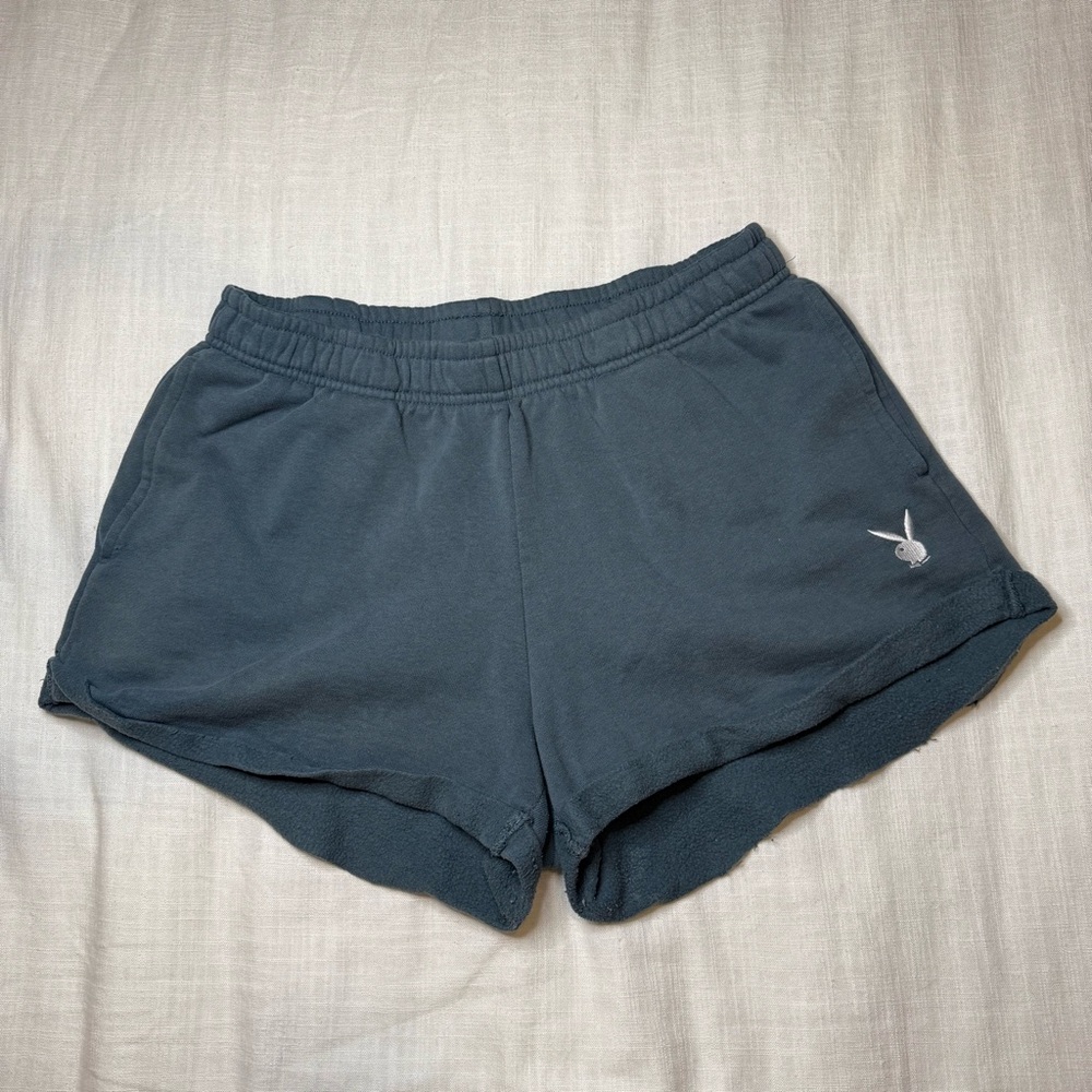 Playboy by Pacsun Dark Green Logo Lounge Shorts